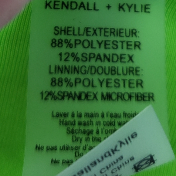 Kendal and Kylie Smocked Thermal Faux Button Scoopneck Bikini Top NWT Me… - Picture 10 of 16